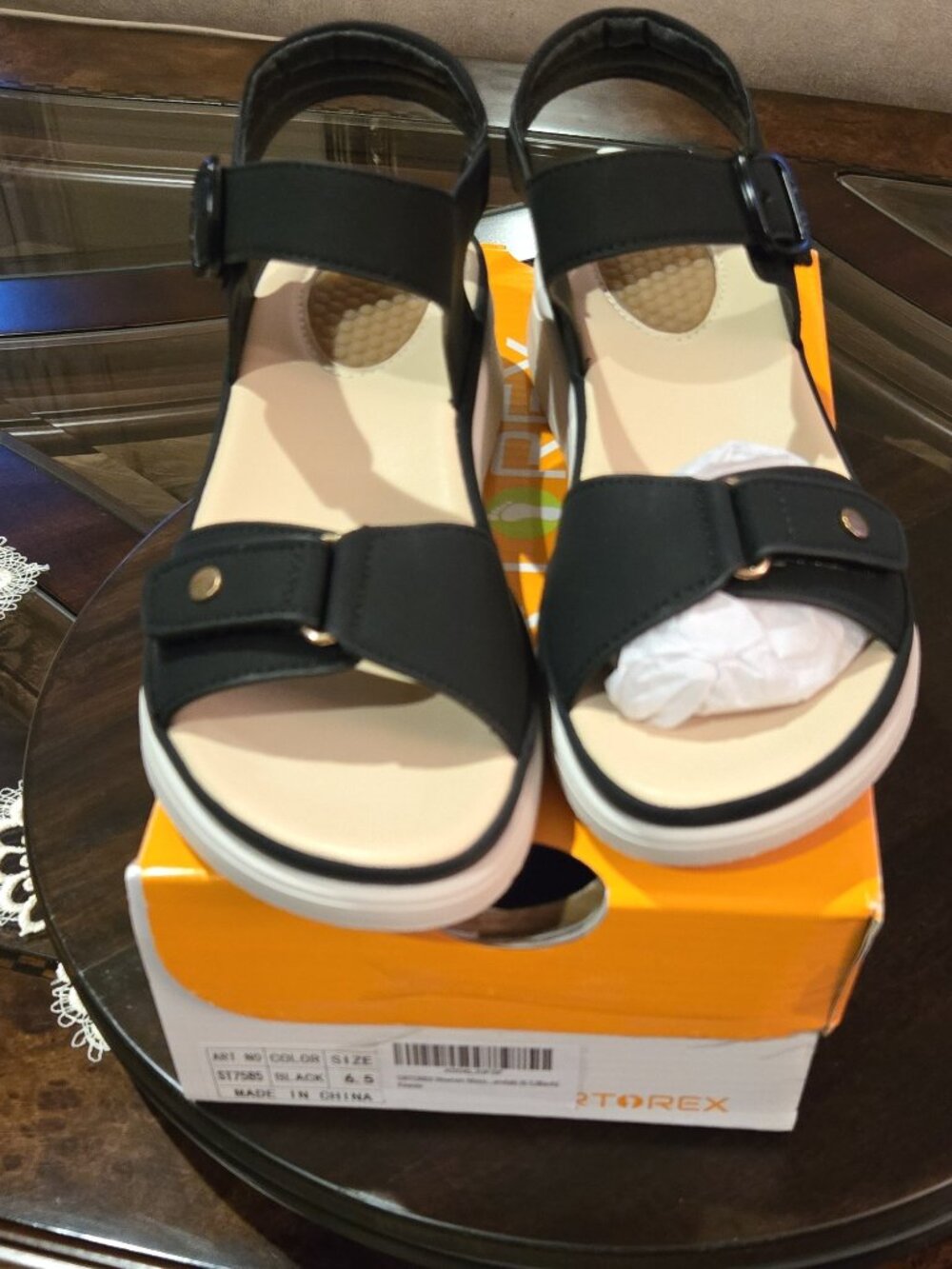 New Ortorex Women's massage Sandals Black Size 6.5